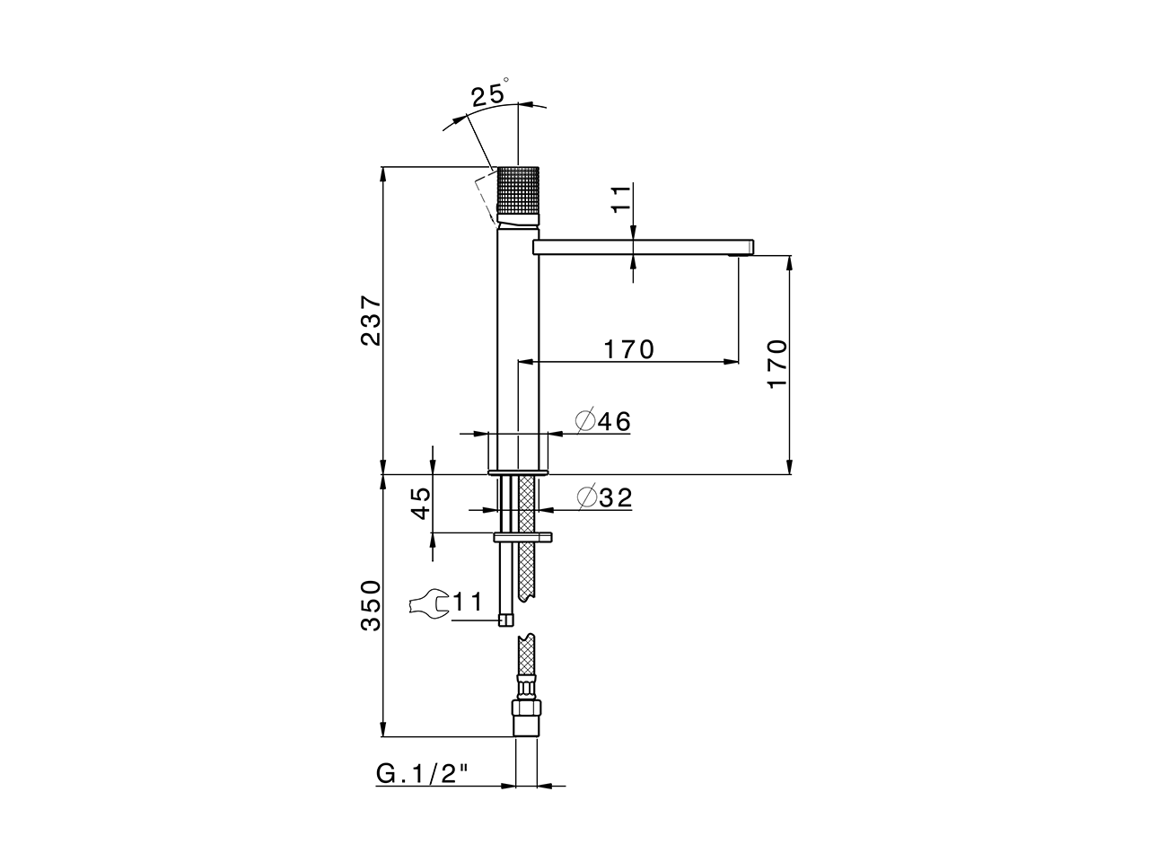 Single lever 'medium' washbasin mixer NUANCE X32_X2001504 - v1