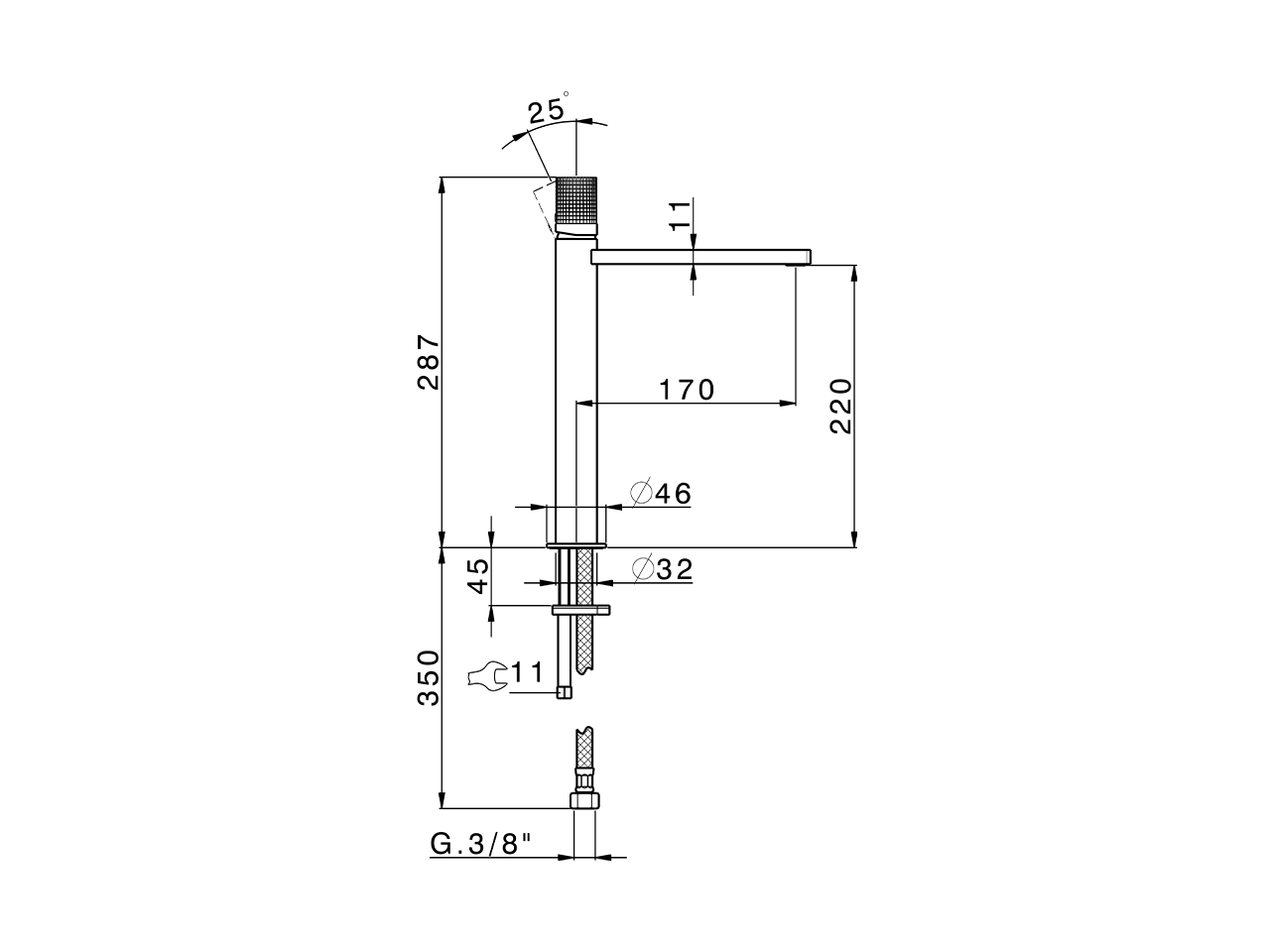 Single lever tall washbasin mixer NUANCE X32_X2003544 - v1