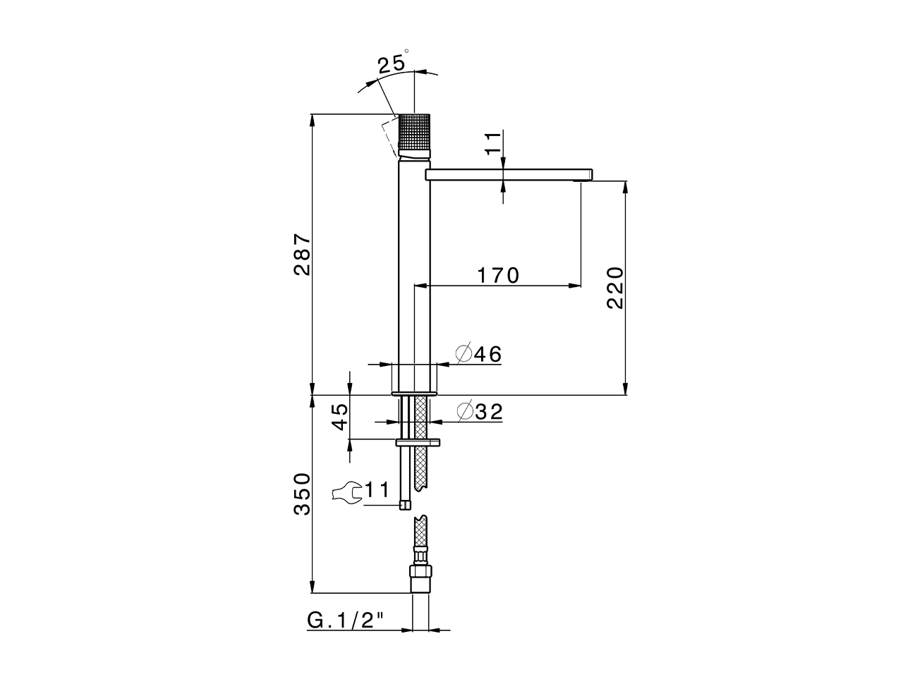 Single lever tall washbasin mixer NUANCE X32_X2003544 - v1
