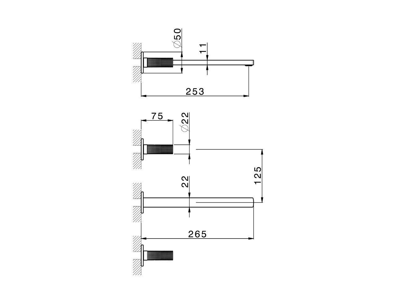 Exposed part for concealed washbasin mixer NUANCE X32_X2013511 - v1