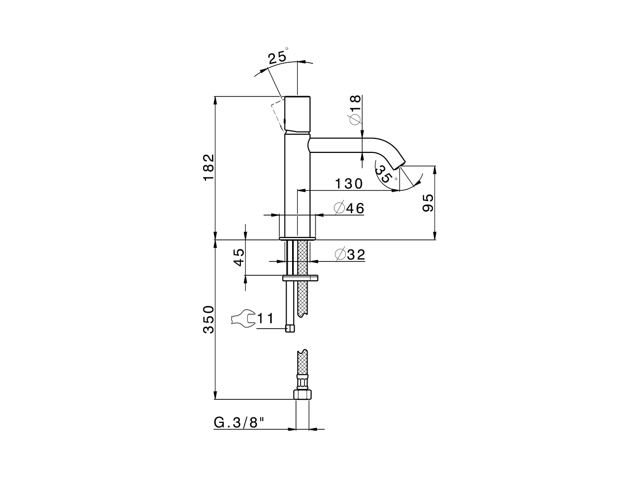 Single lever 'large' washbasin mixer SMOOTH X32_X3000504 - v1