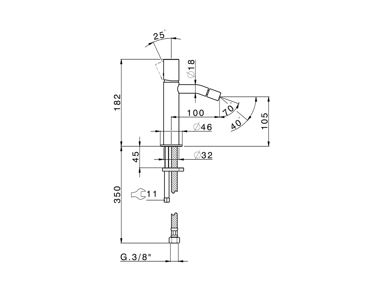 Single lever bidet mixer SMOOTH X32_X3000564 - v1