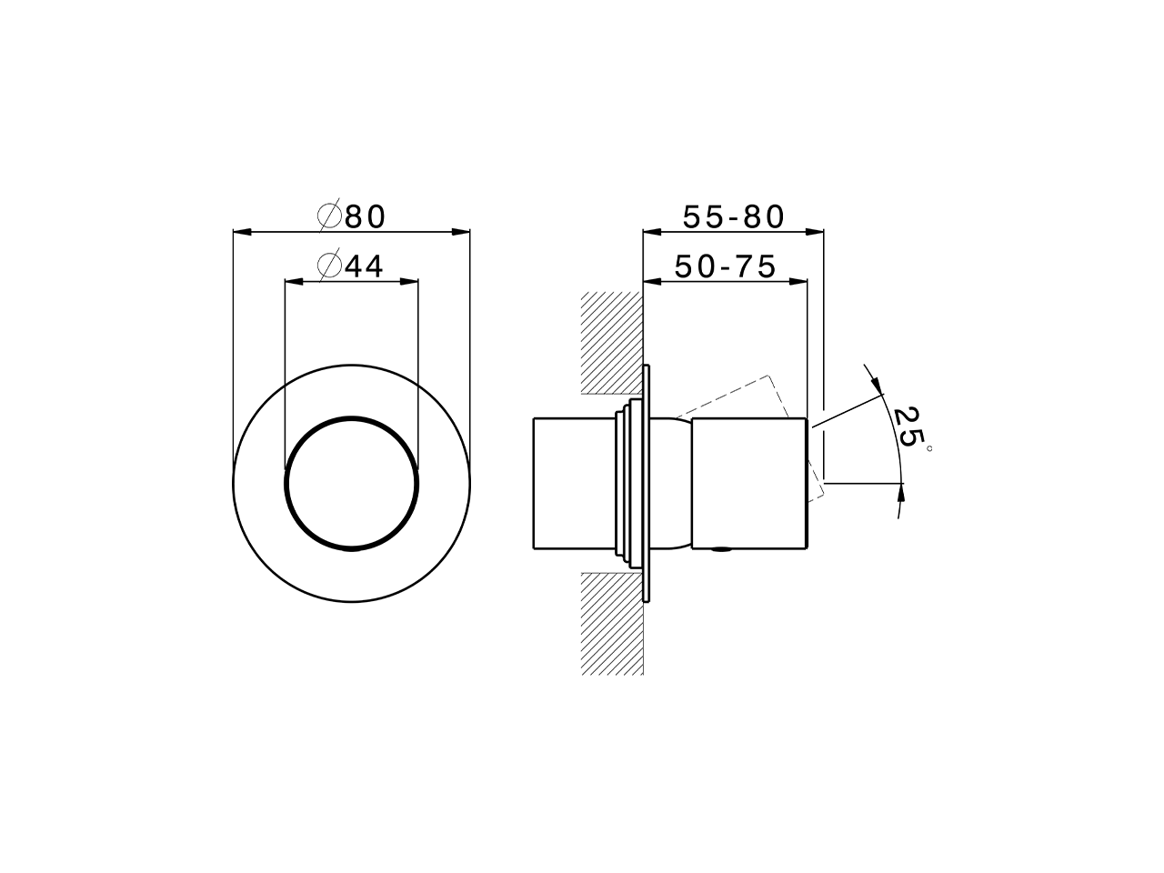 Exposed part for concealed S.L. shower valve SMOOTH X32_X3003000 - v1
