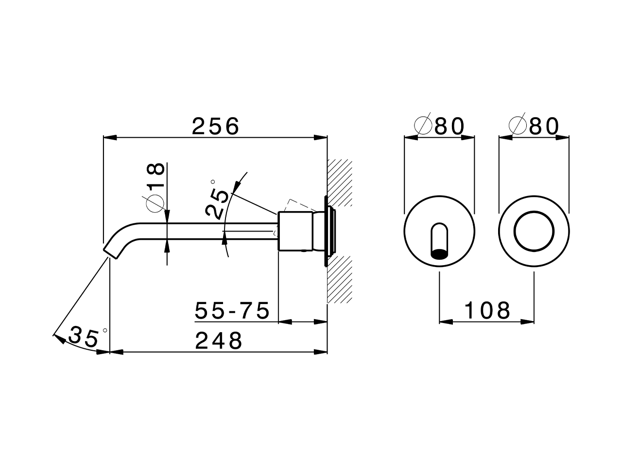 Exposed part for single lever washbasin valve SMOOTH X32_X3005511 - v1