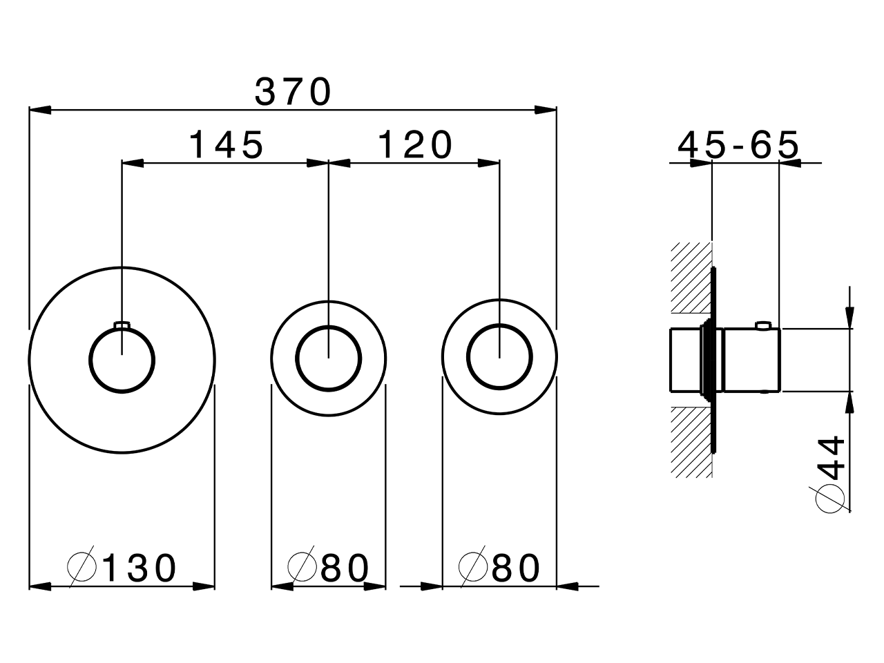 Cover Part for 2 Function Concealed Thermo Valve WELLNESS_X300R200 - v1
