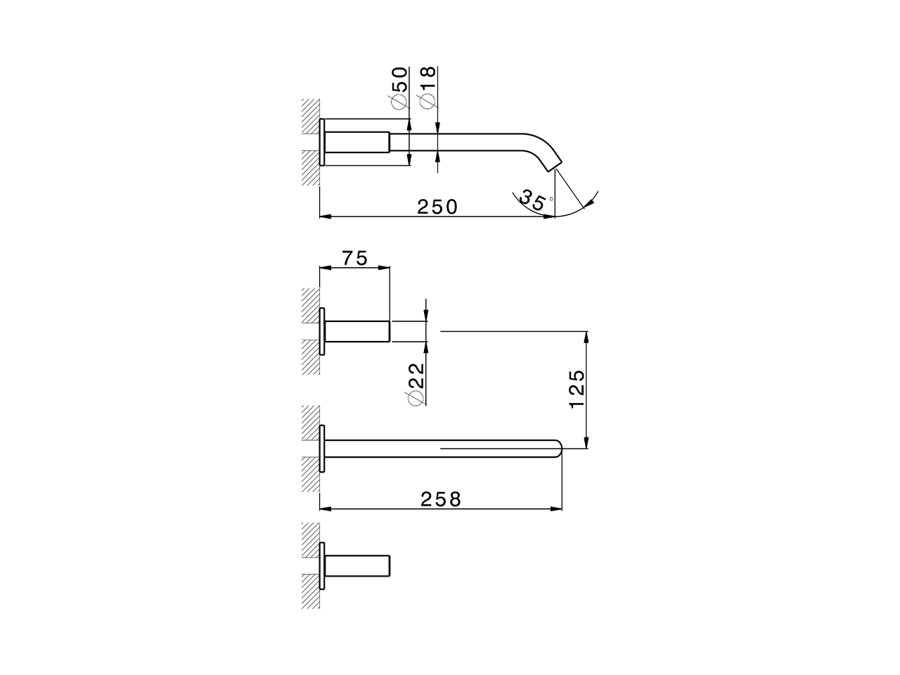 Exposed part for concealed washbasin mixer SMOOTH X32_X3013511 - v1