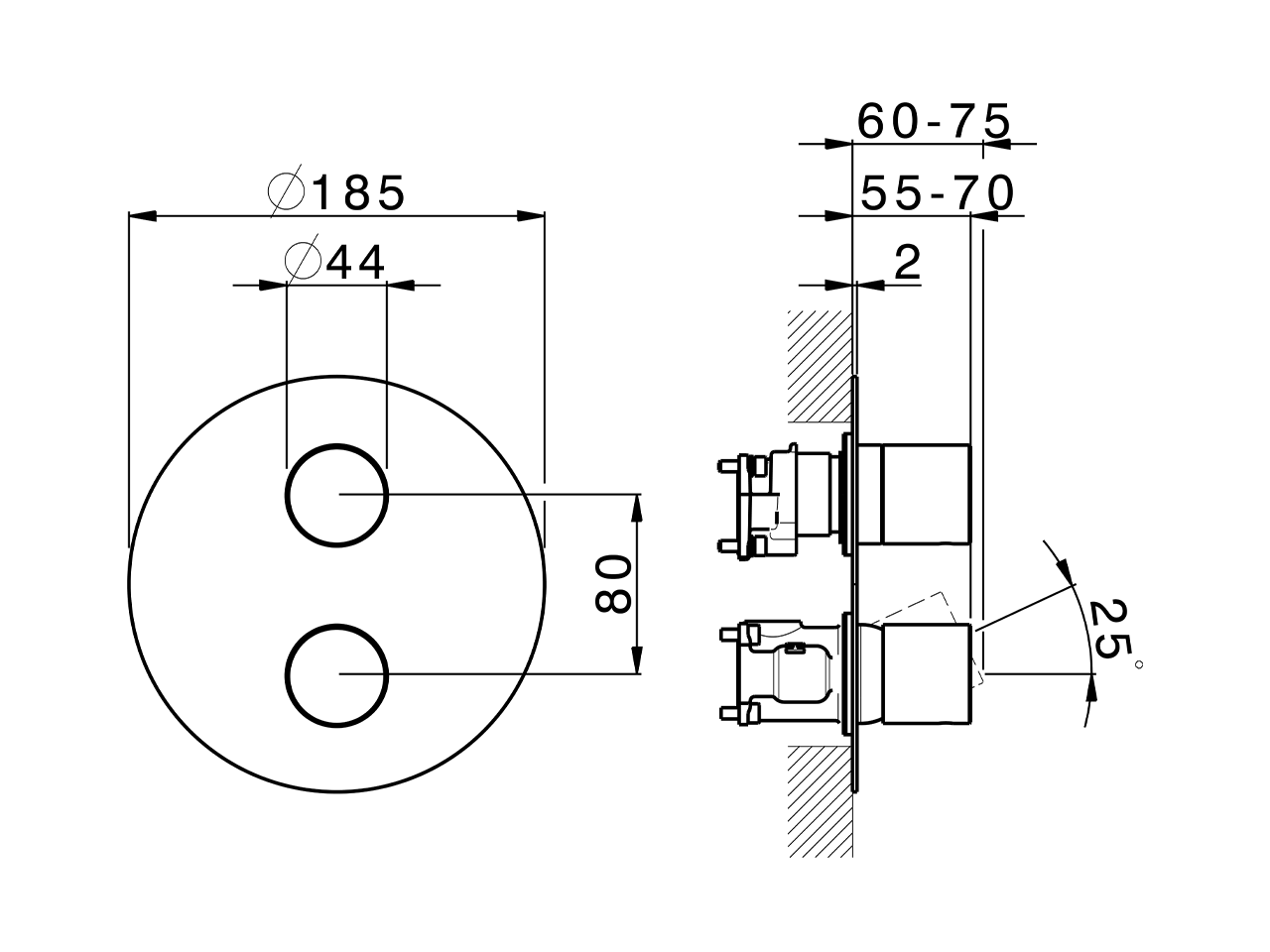 Exposed part for Single Lever One Box Valve SMOOTH X32_X30BM030 - v1