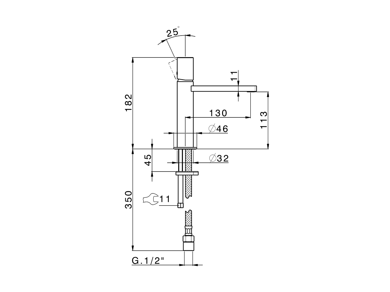 Single lever 'large' washbasin mixer SMOOTH X32_X4000504 - v1