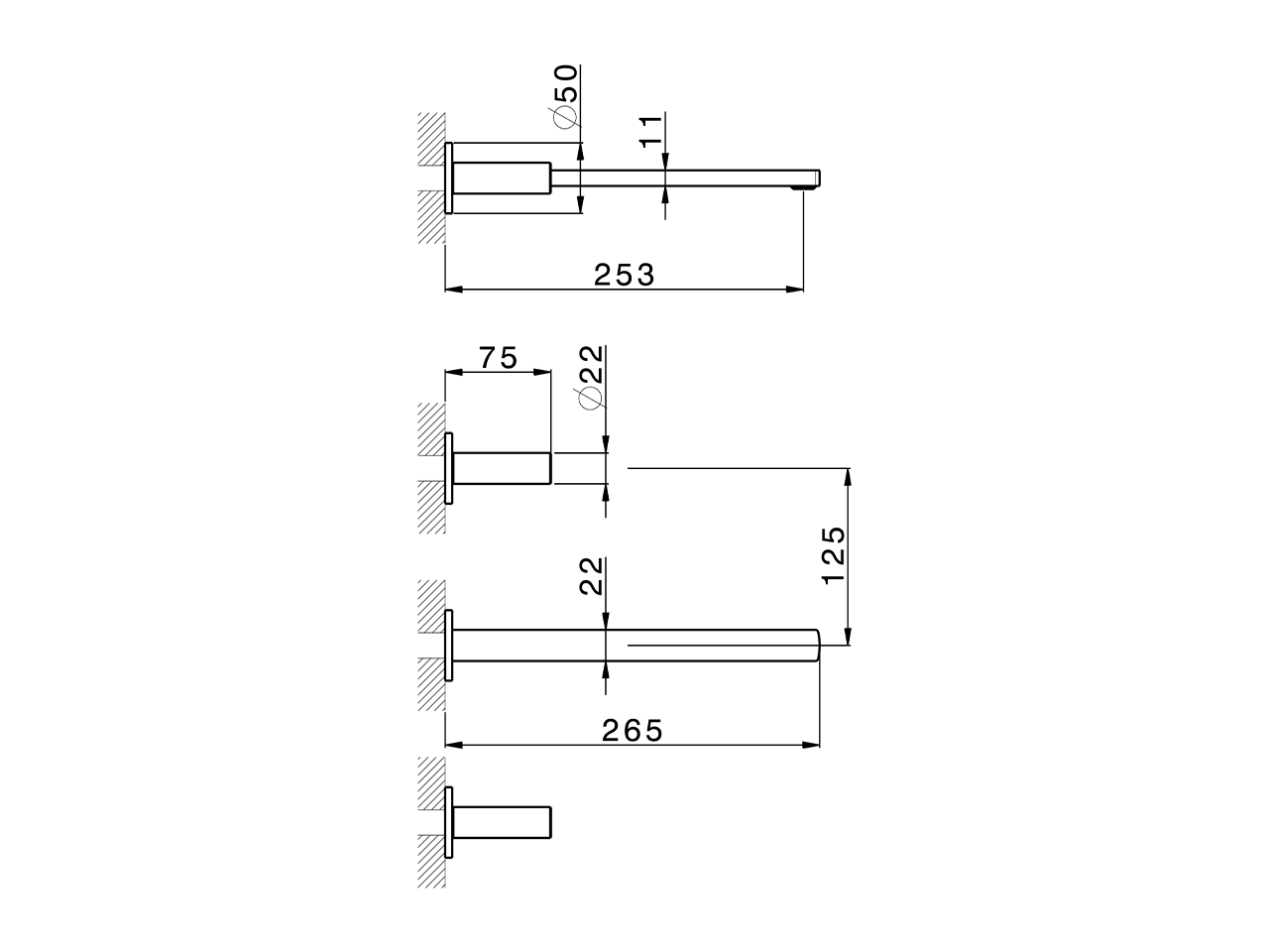 Exposed part for concealed washbasin mixer SMOOTH X32_X4013511 - v1