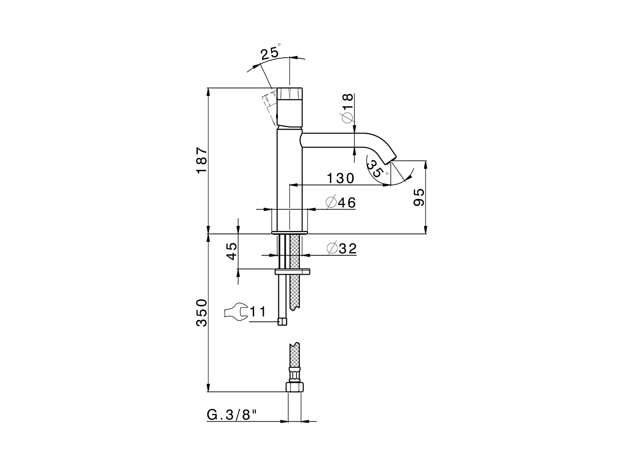 Single lever 'large' washbasin mixer MARBLE X32_X5000504 - v1