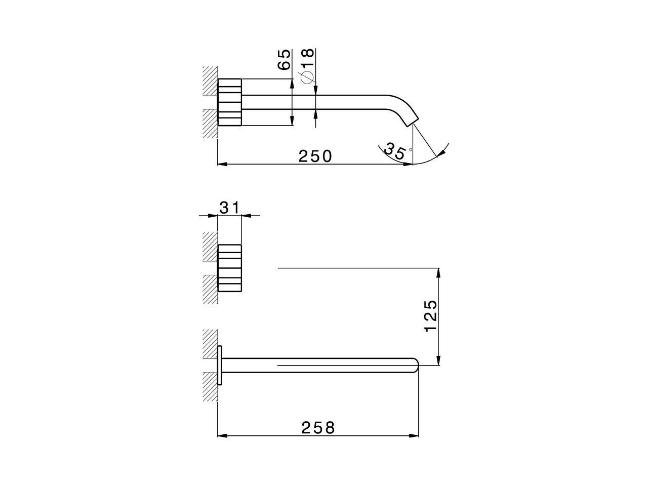 Exposed part for concealed washbasin mixer MARBLE X32_X5013511 - v1