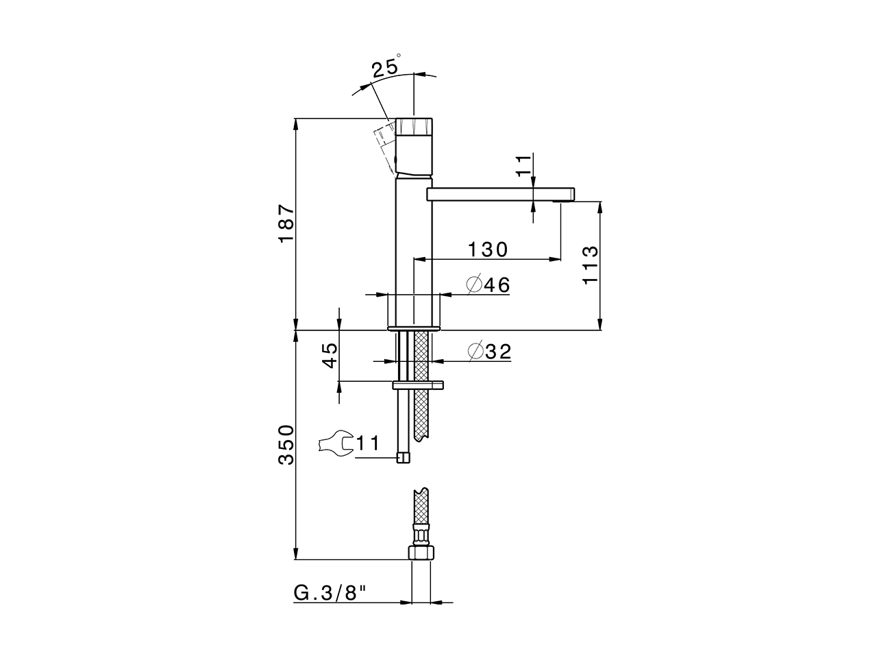Single lever 'large' washbasin mixer MARBLE X32_X6000504 - v1