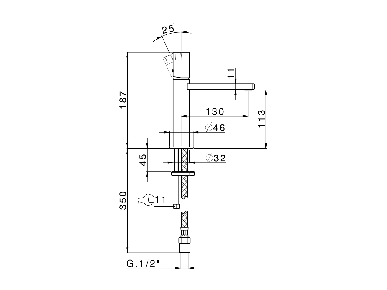 Single lever 'large' washbasin mixer MARBLE X32_X6000504 - v1