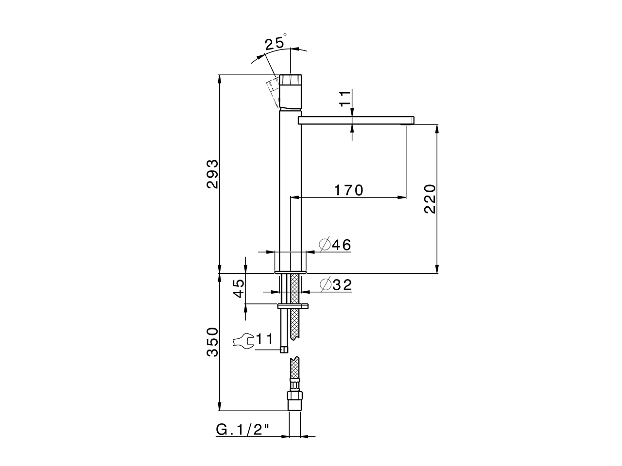 Single lever tall washbasin mixer MARBLE X32_X6003544 - v1