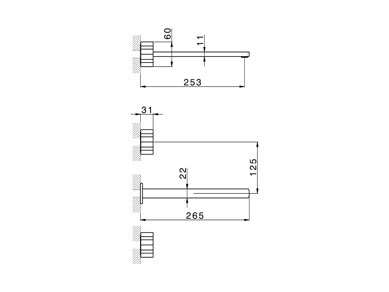 Exposed part for concealed washbasin mixer MARBLE X32_X6013511 - v1