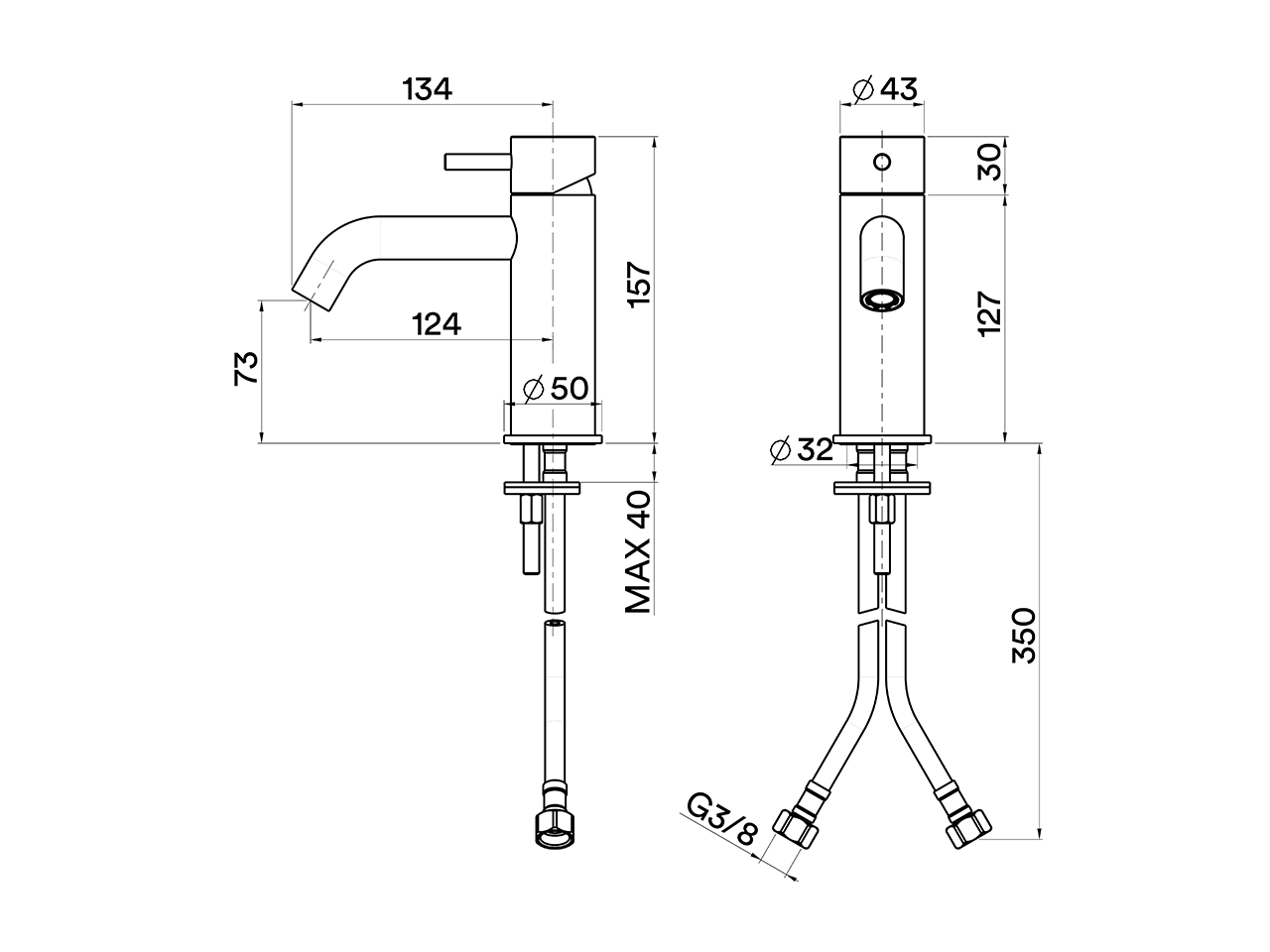 Single lever washbasin mixer XION_XI000544 - v1