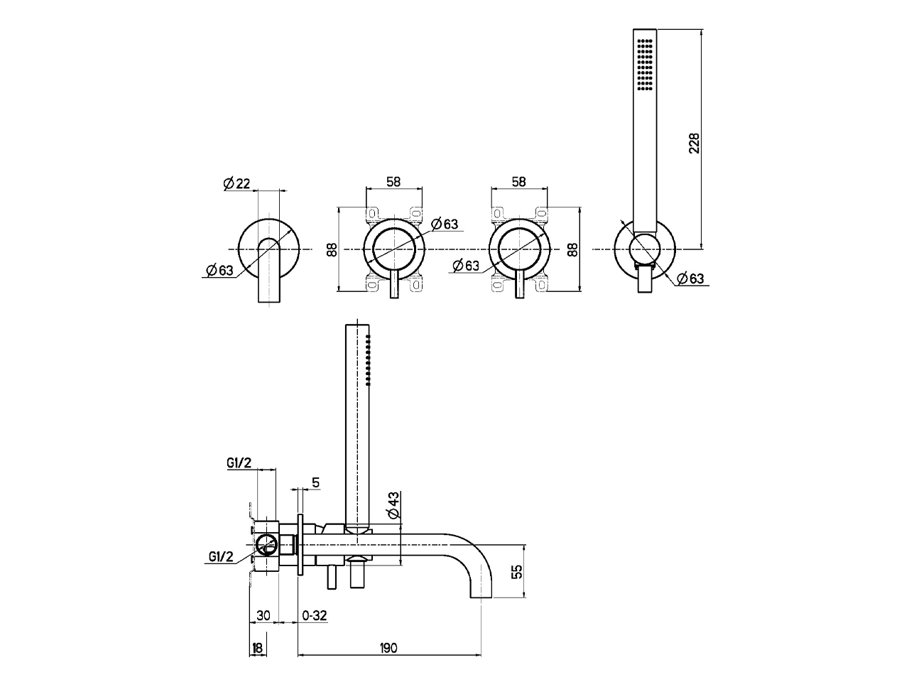Concealed single lever bath mixer XION_XI001101 - v1