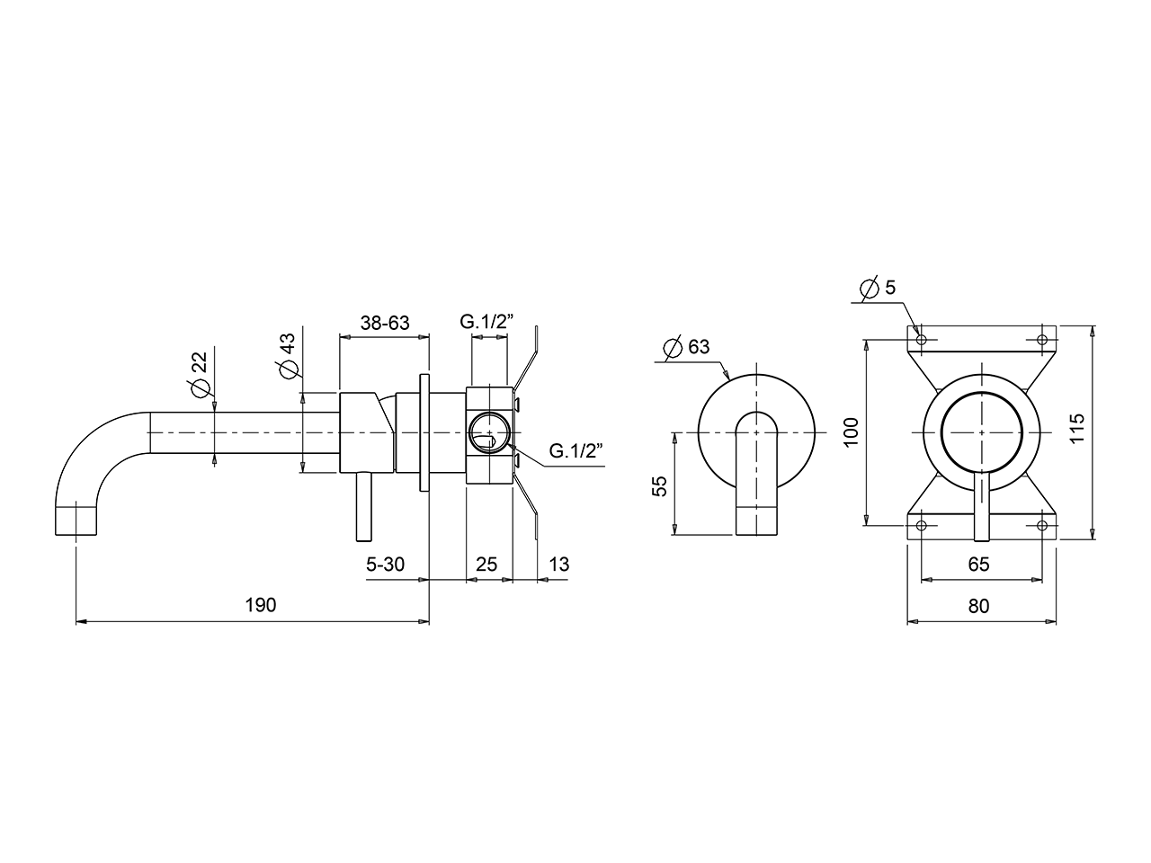 Exposed single lever washbasin mixer XION_XI002510 - v1