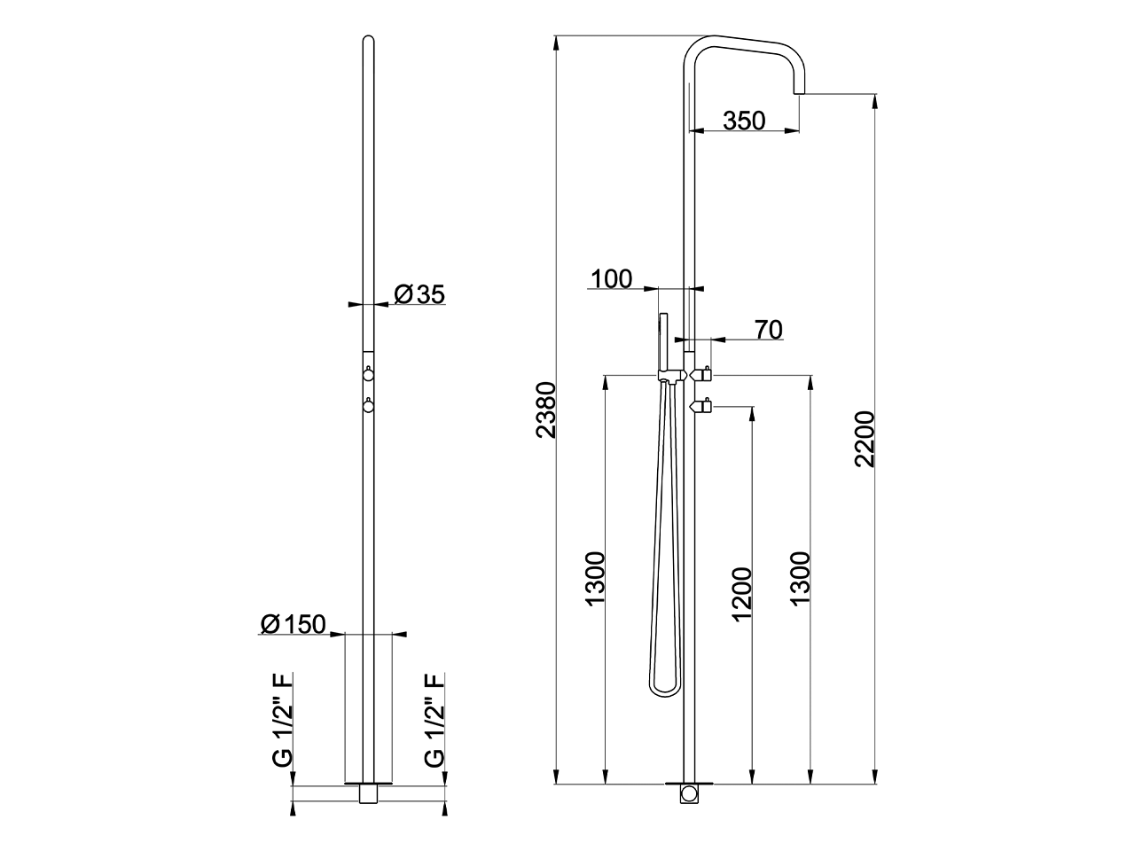 Free Standing Progressive Shower Column XION_XI005100 - v1