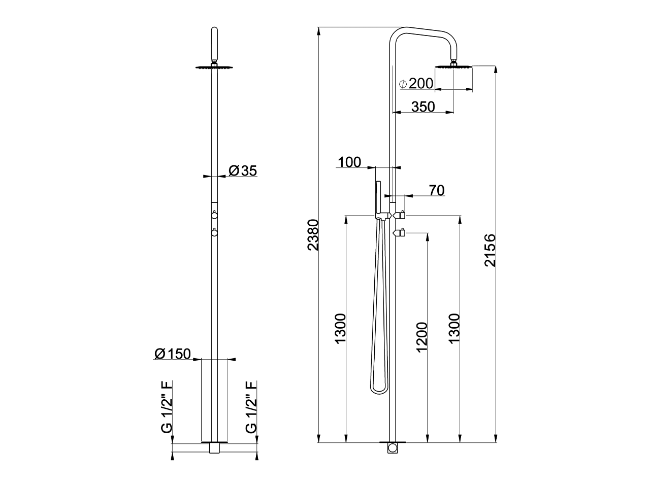 Free Standing Progressive Shower Column SHOWER COLUMNS_XI005110 - v1