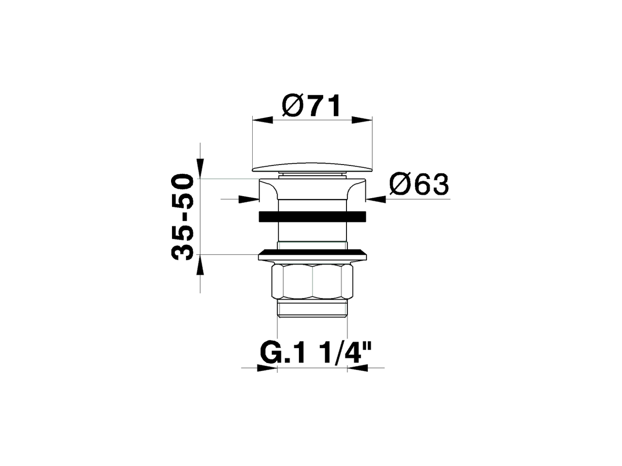 1 1/4 waste for basin mixer COMPONENTS_ZA001610 - v1