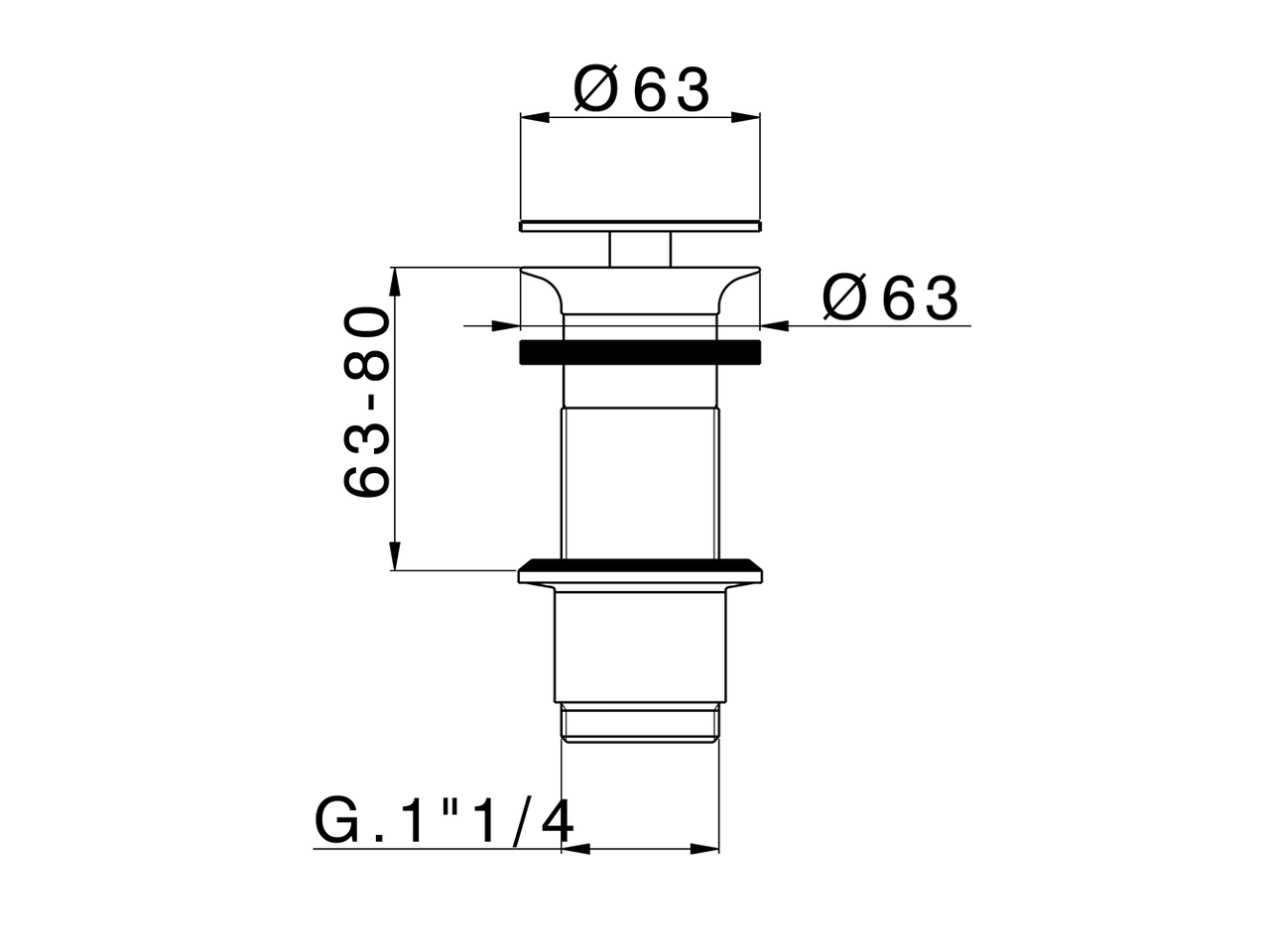 11/4 waste for basin mixer COMPONENTS_ZA001613 - v1