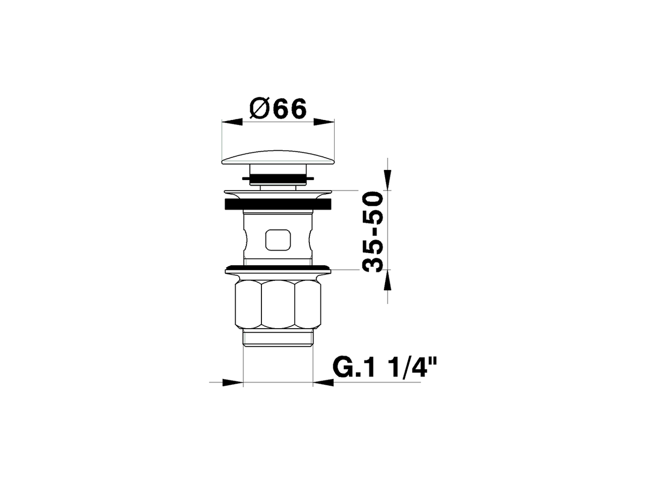1”1/4 click clack drain for basin mixer COMPONENTS_ZA001620 - v1