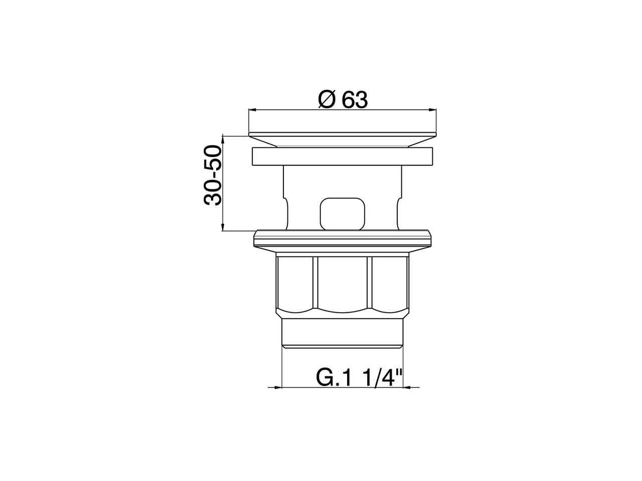 Pop-up drain with grid 11/4 COMPONENTS_ZA001700 - v1