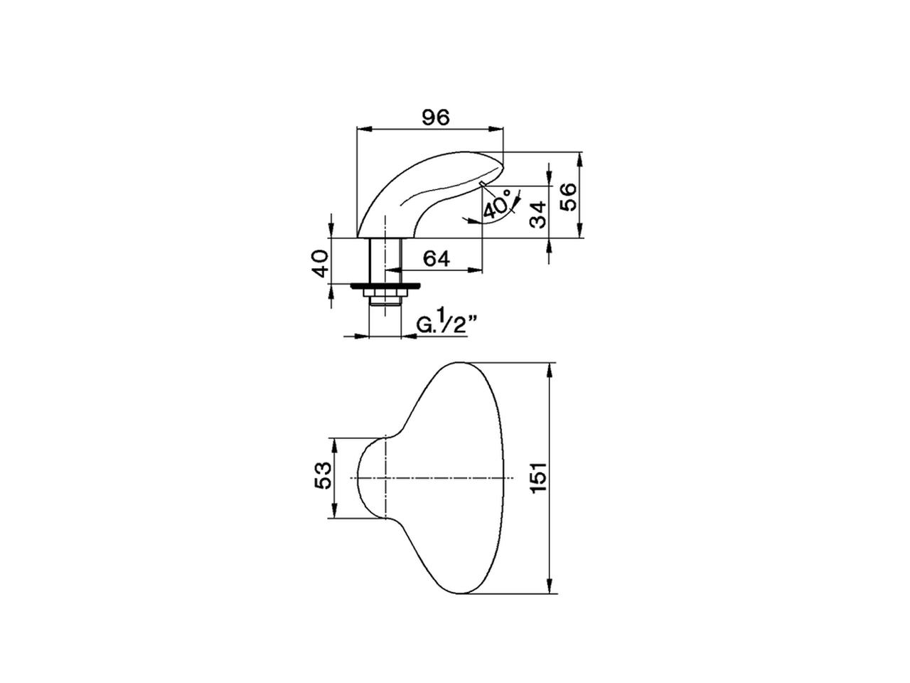 Deck mounted bath spout COMPONENTS_ZA002612 - v1