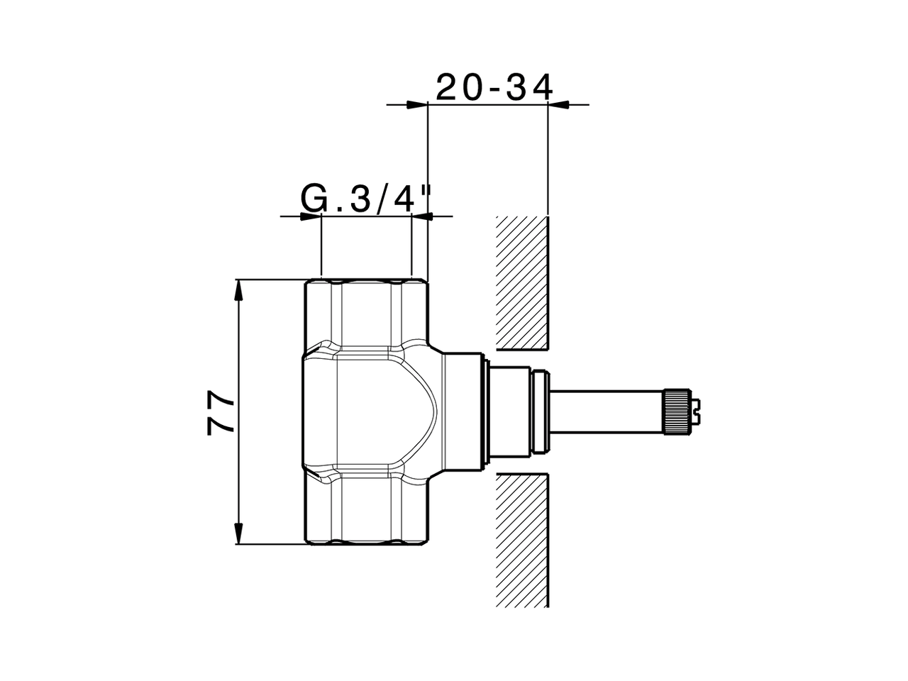 3/4 Stopvalve concealed part CONCEALED_ZA003310 - v1