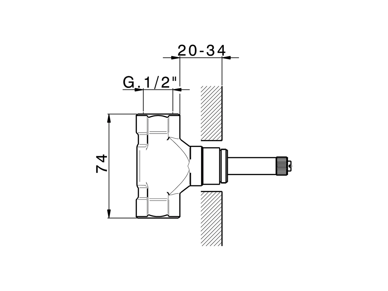 1/2 stopvalve concealed part CONCEALED_ZA003321 - v1