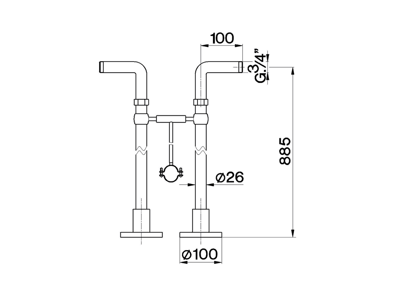 Floor pillar legs COMPONENTS_ZA003830 - v1