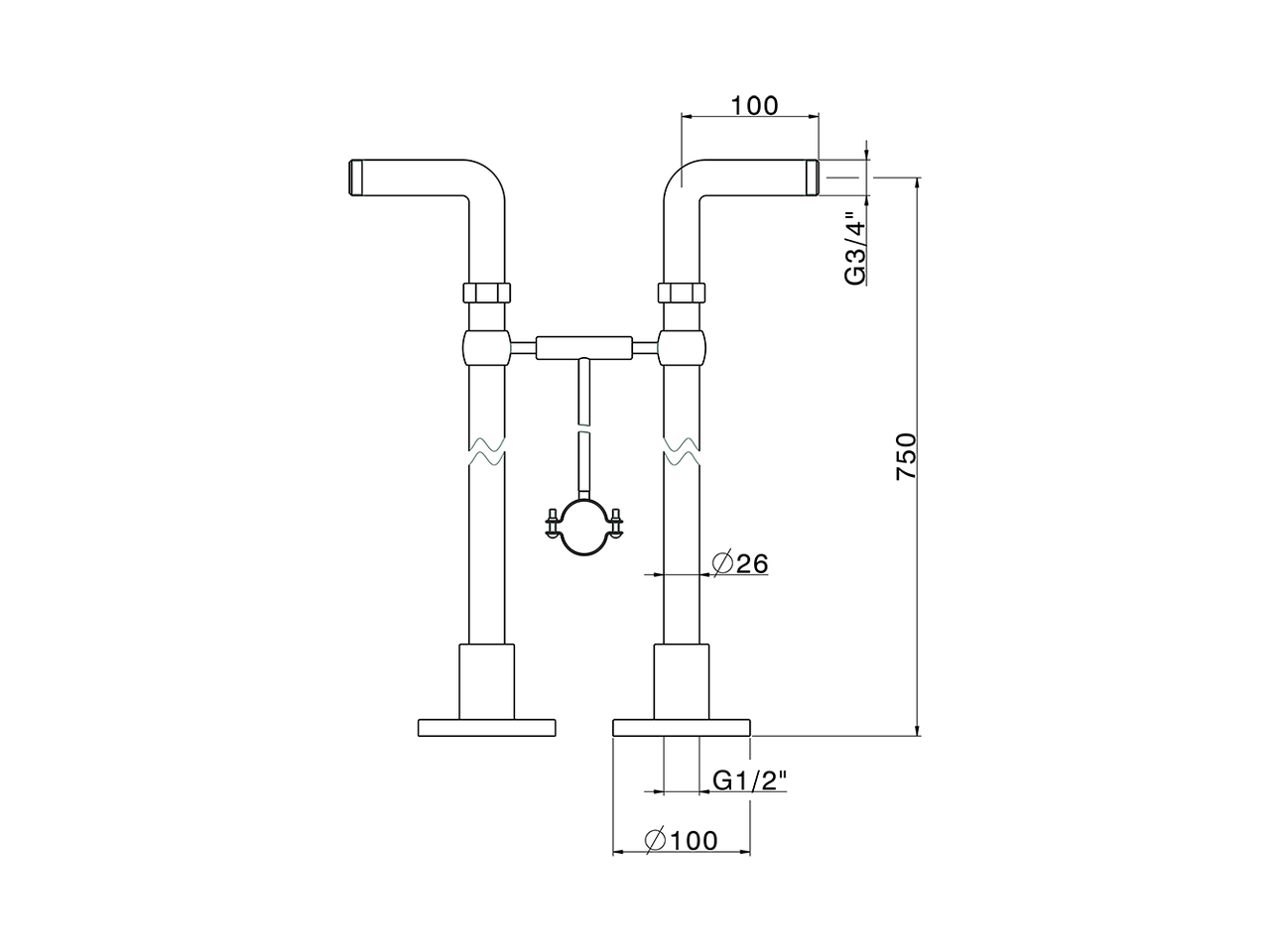 Floor pillar legs COMPONENTS_ZA003833 - v1