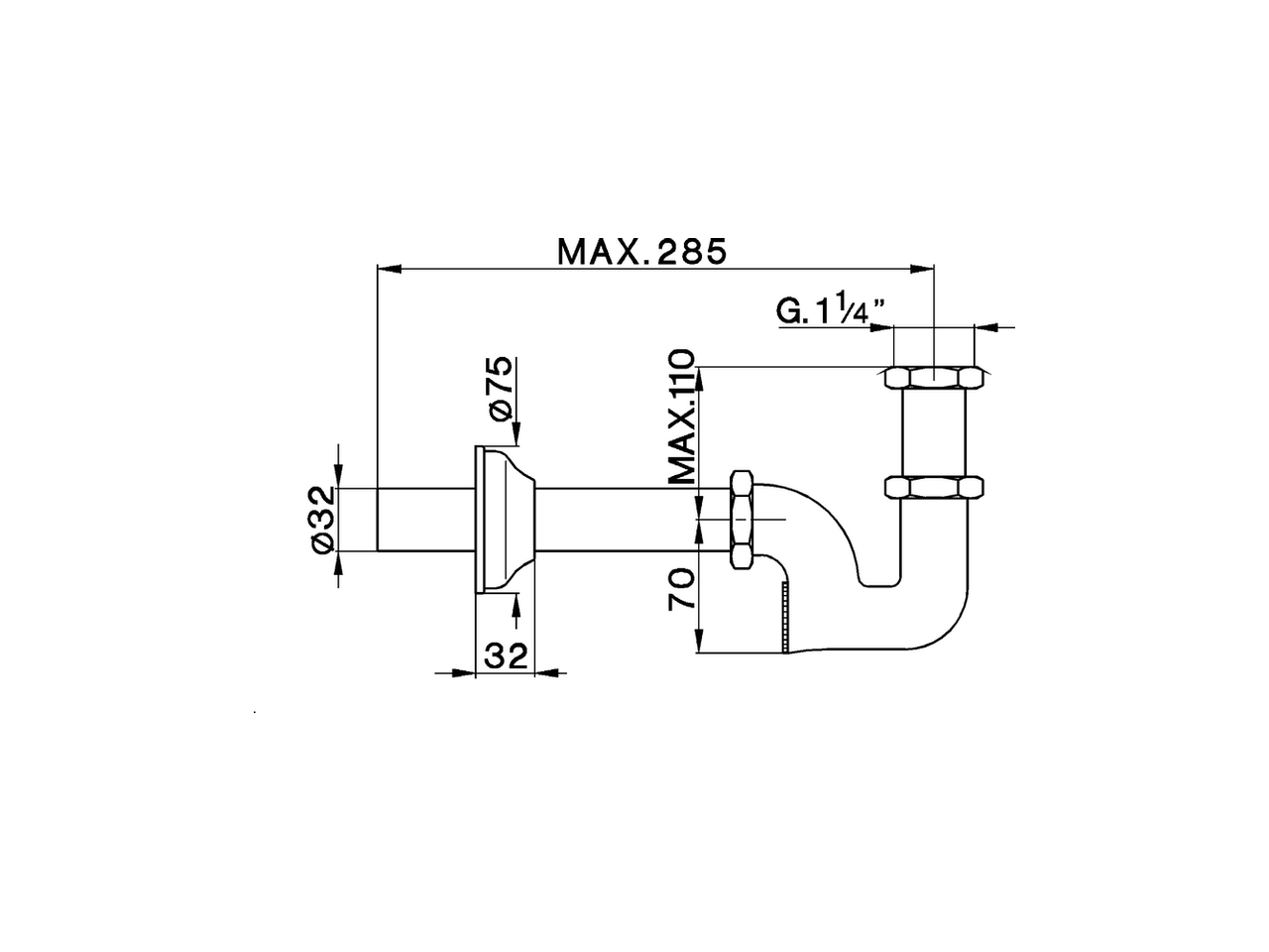 Siphon for wash basin COMPONENTS_ZA004090 - v1