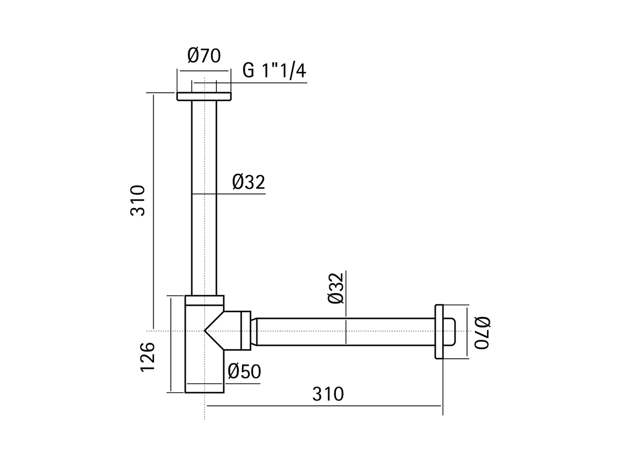 11/4 Siphon for wash basin XION_ZA004130 - v1