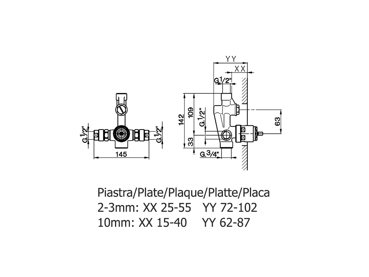 Concealed single lever bath-shower mixer CONCEALED_ZA004210 - v1