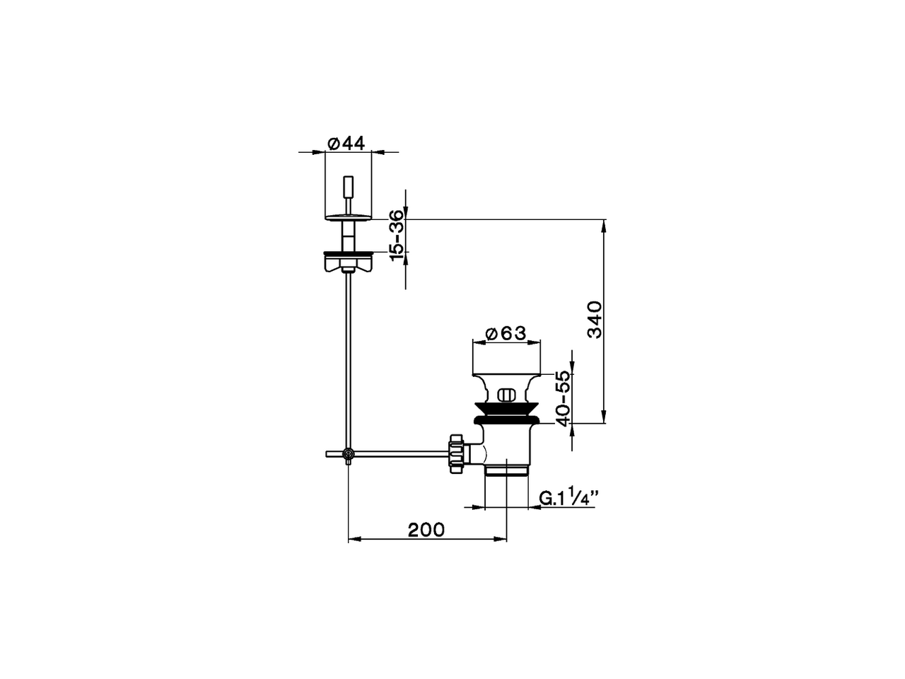 Automatic pop-up waste COMPONENTS_ZA005810 - v1