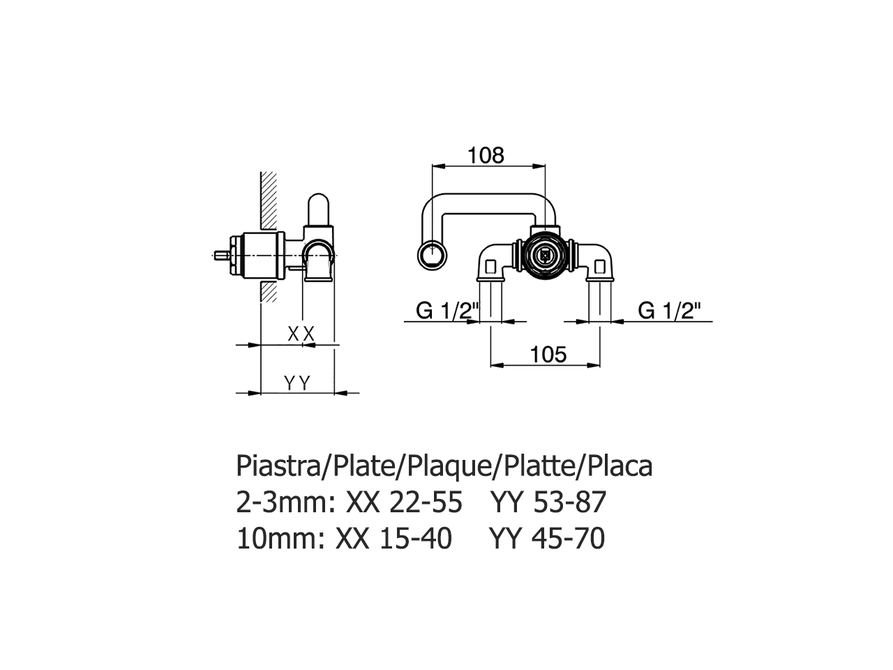 Concealed part for single lever washbasin mixer CONCEALED_ZA006510 - v1