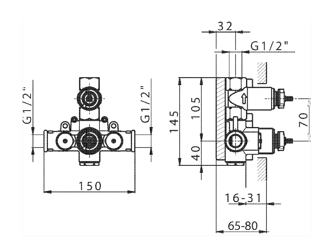 1-outlet Concealed thermostatic shower valve CONCEALED_ZA007281 - v1