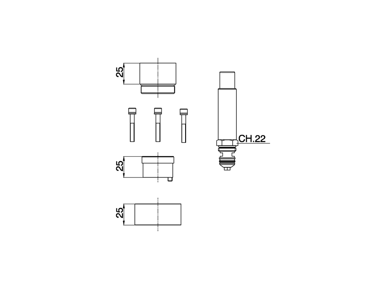 Extension +25 mm COMPONENTS_ZA008410 - v1