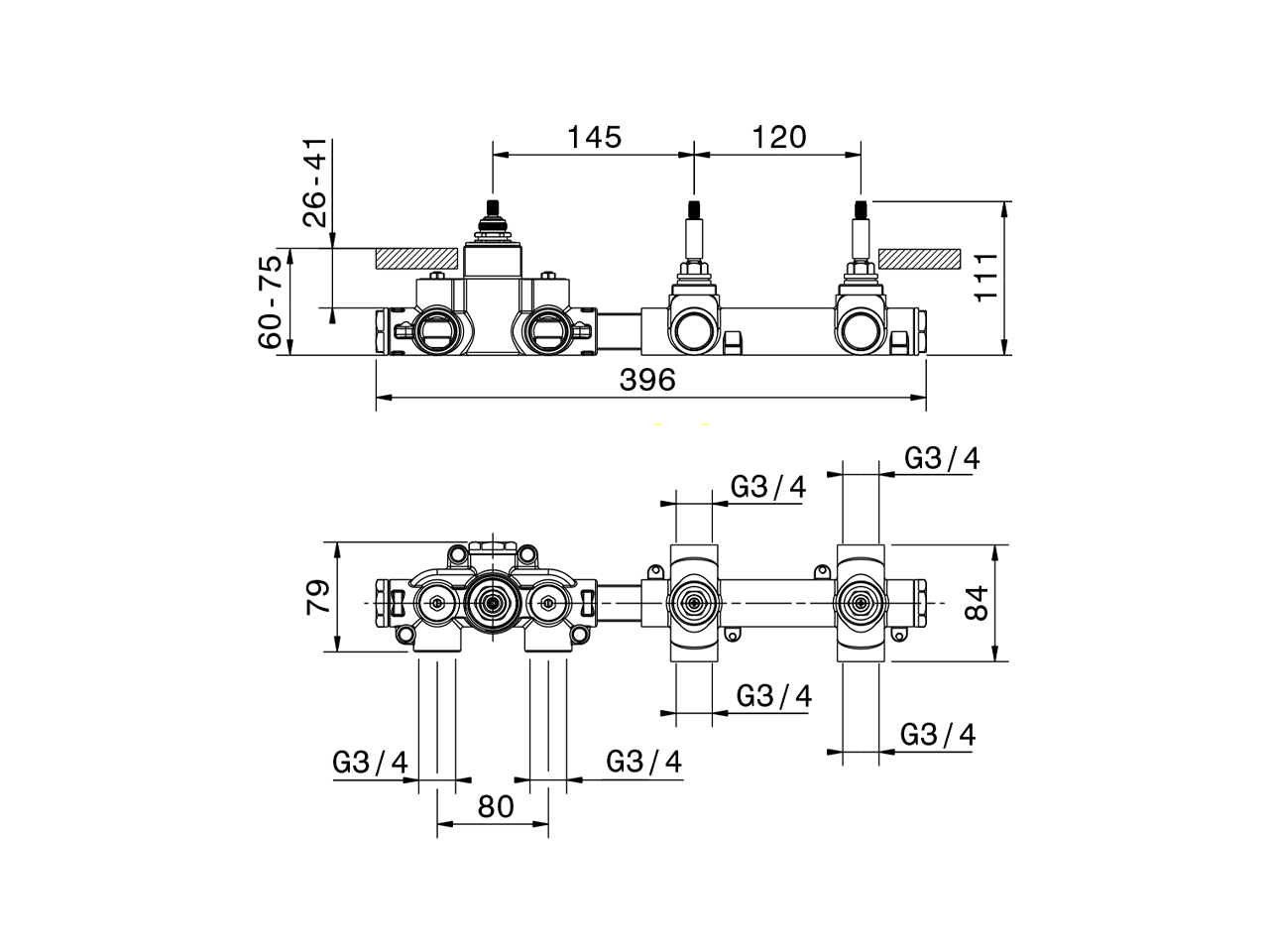 2 Function Concealed Thermostatic Valve CONCEALED_ZA00R200 - v1