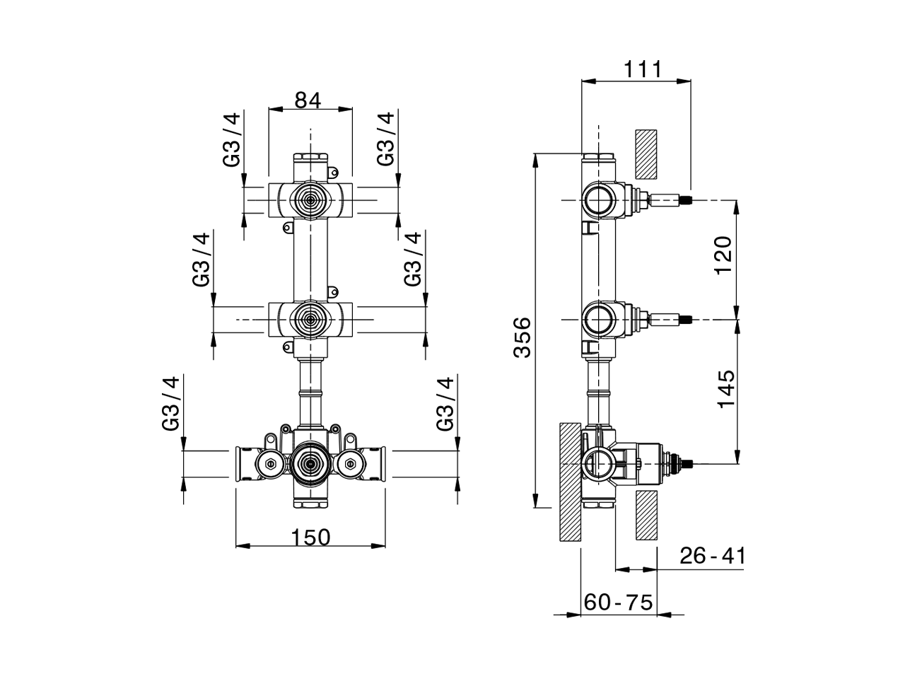 2 Function Concealed Thermostatic Valve CONCEALED_ZA00V200 - v1