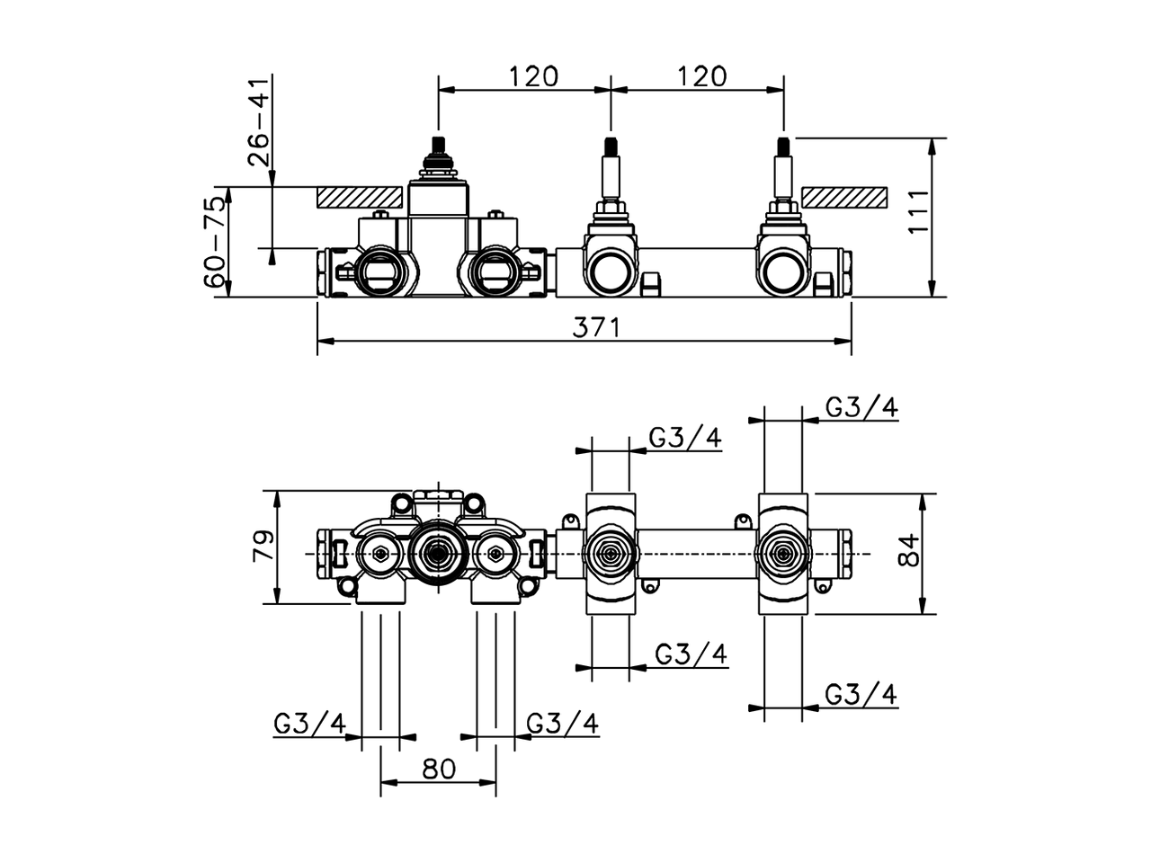 2 Function Concealed Thermostatic Valve CONCEALED_ZA01R200 - v1