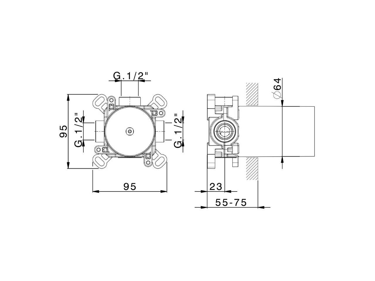Concealed single lever shower valve CONCEALED_ZA0G1700 - v1