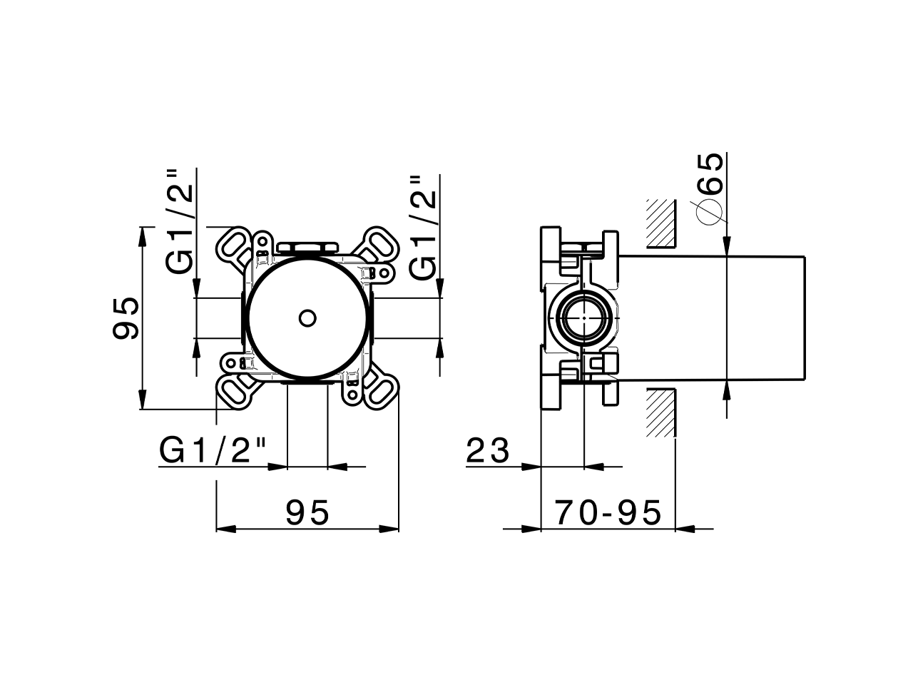 Parte empotrada Push&Shower PUSH&SHOWER_ZA0G6000 - v1