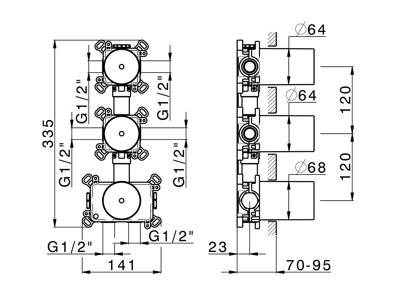2 Function thermostatic concealed valve PUSH&SHOWER_ZA0G62V0 - v1