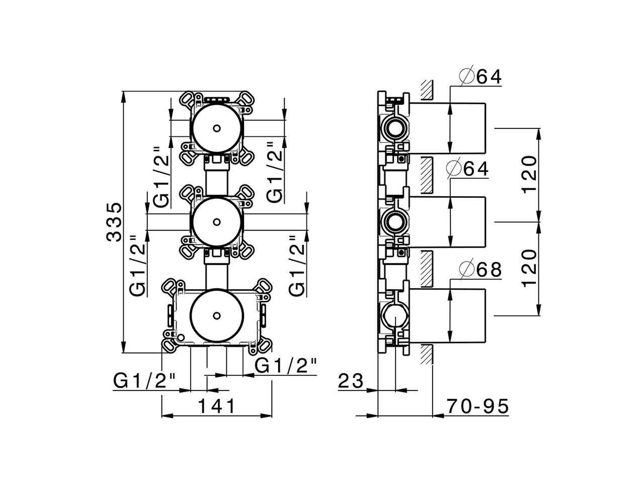2 Function thermostatic concealed valve PUSH&SHOWER_ZA0G62V0 - v1
