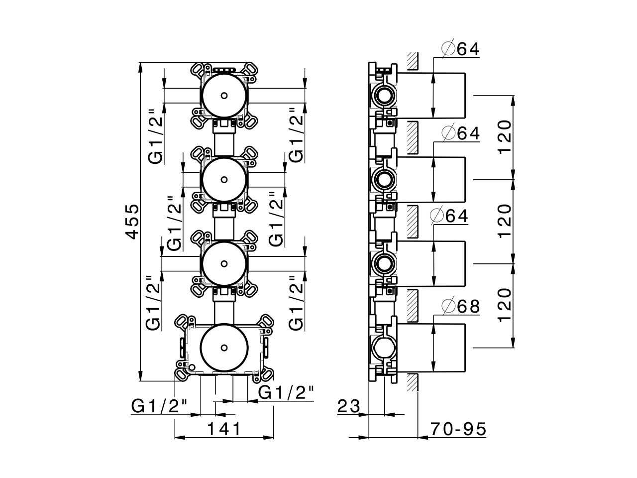 3 Function thermostatic concealed valve PUSH&SHOWER_ZA0G63V0 - v1