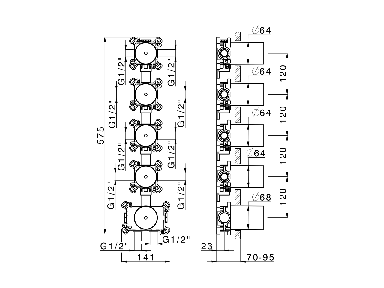 4 Function thermostatic concealed valve PUSH&SHOWER_ZA0G64V0 - v1