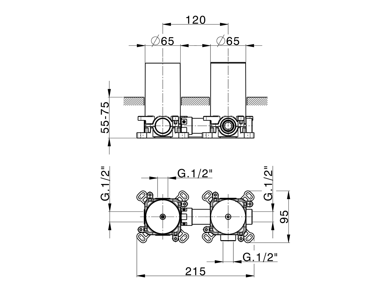 Concealed single lever shower valve CONCEALED_ZA0G72L0 - v1
